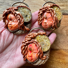 Load image into Gallery viewer, Ammonite goddess pendant
