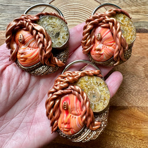 Ammonite goddess pendant