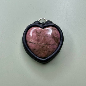 Rhodonite mini heart pendant