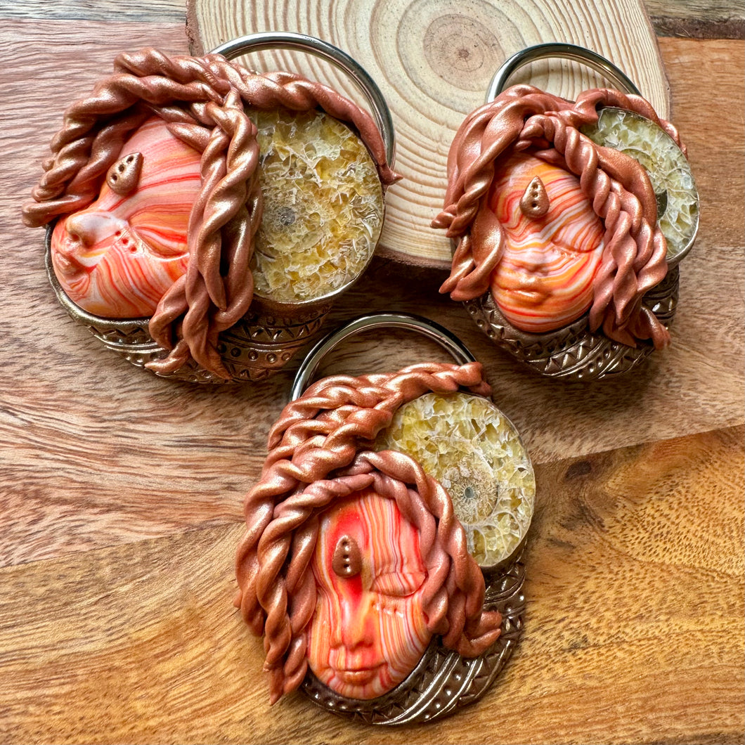 Ammonite goddess pendant