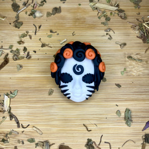 Orange Day of the Dead mask