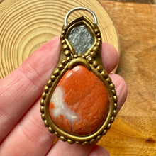 Load image into Gallery viewer, Red Jasper &amp; Grey aventurine pendant
