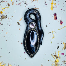 Load image into Gallery viewer, Black Agate and Abalone shell Pendant
