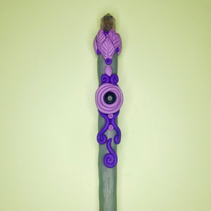 Black Agate & Amethyst Wand