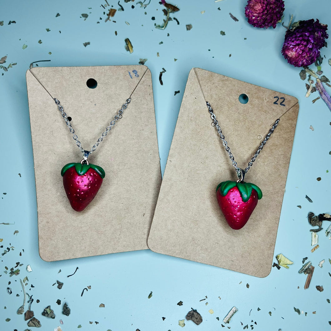 Strawberry necklace (22 inch chain)