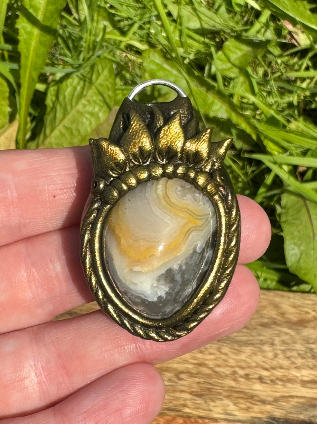 Sun pendant - Grey Agate