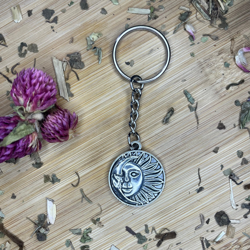 Sun and moon keyring