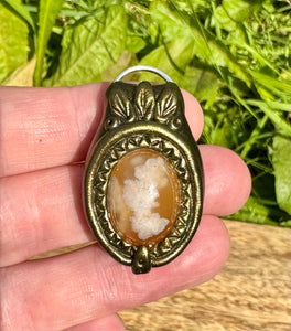 Sun pendant - Flower Agate