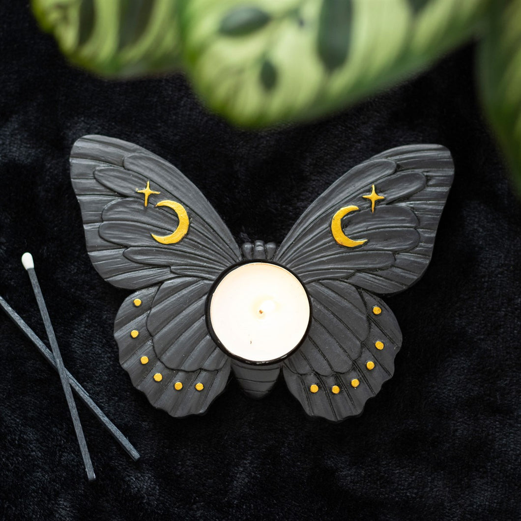 Black Luna Moth Candle Holder