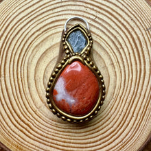 Load image into Gallery viewer, Red Jasper &amp; Grey aventurine pendant
