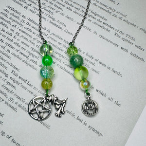 Chain Bookmark - Green witch