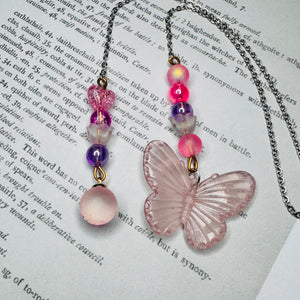 Chain Bookmark - Pink Butterfly