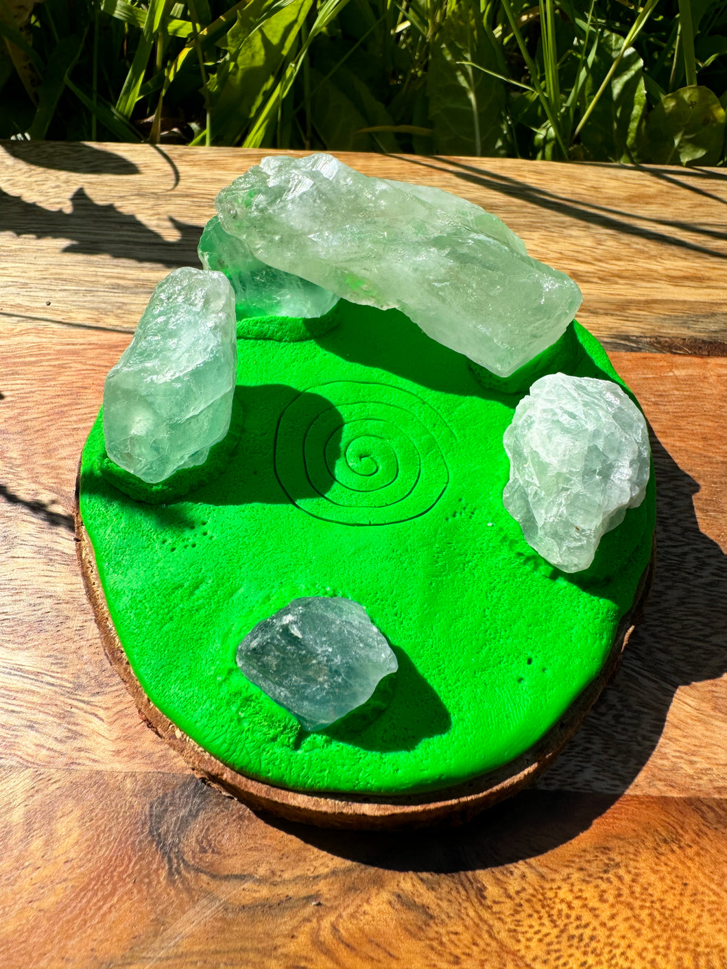 Crystal henge - Green calcite & Fluorite