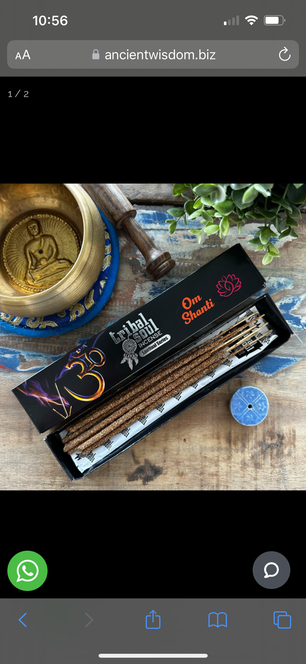 Om Shanti Incense and holder