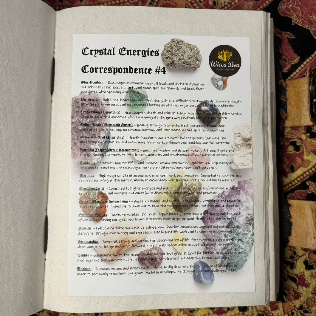 Crystal Energies Correspondence #4 Book of Shadows Page