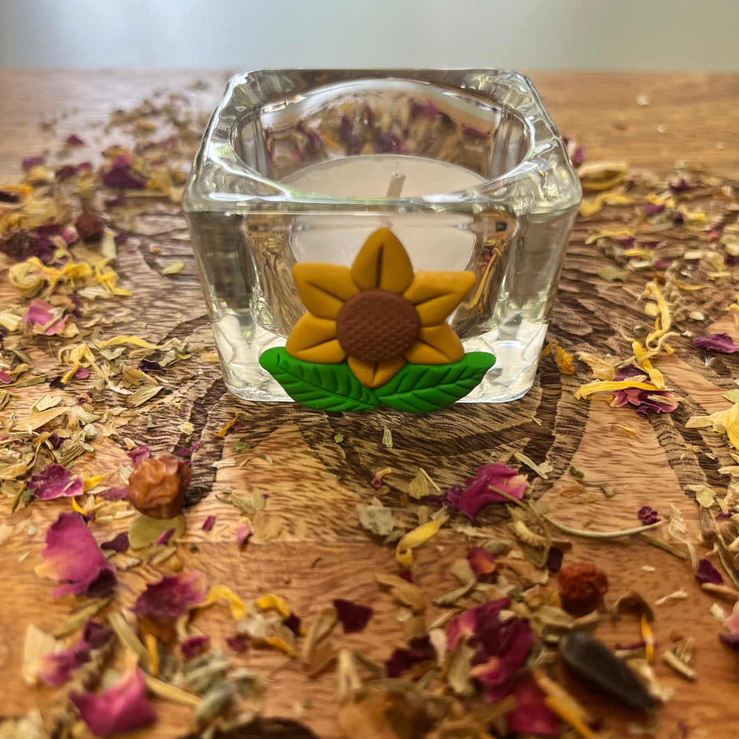 sunflower tea light candle holder