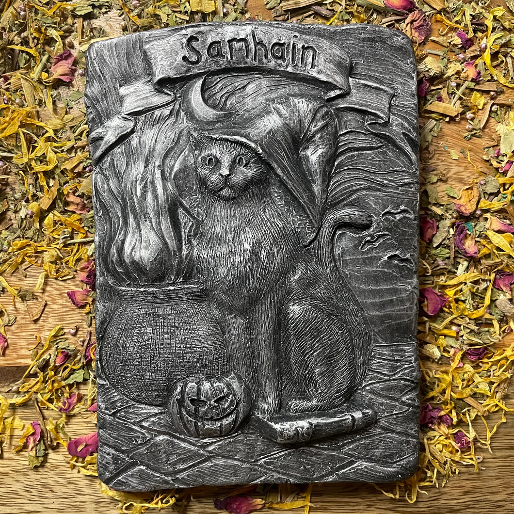 Samhain Sabbat Silver Hanging Plaque