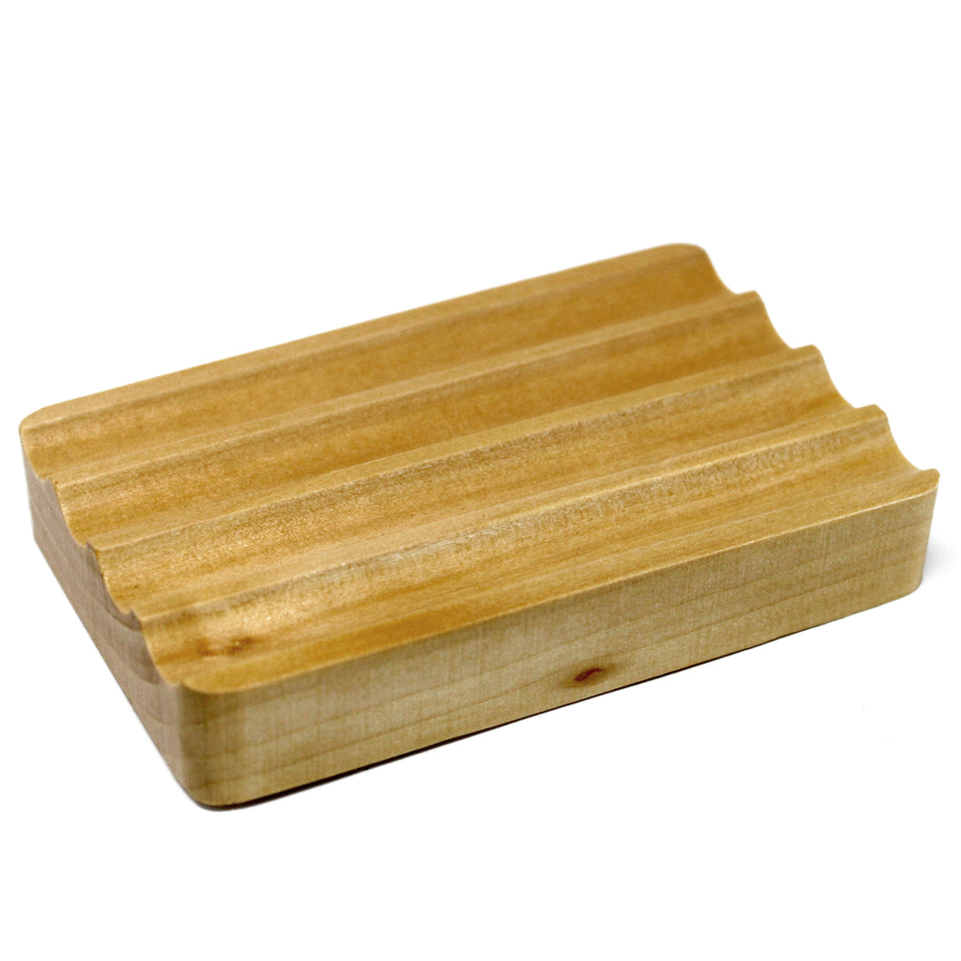 Hemu Wood Corrugated Style Soap Dish