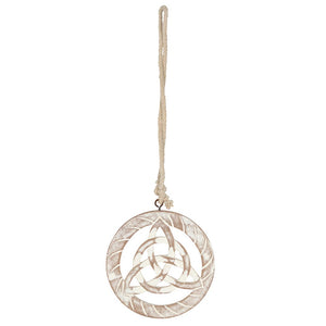 White Wooden Hanging Triquetra