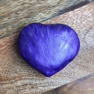 Purple Satin Spar Puff Heart