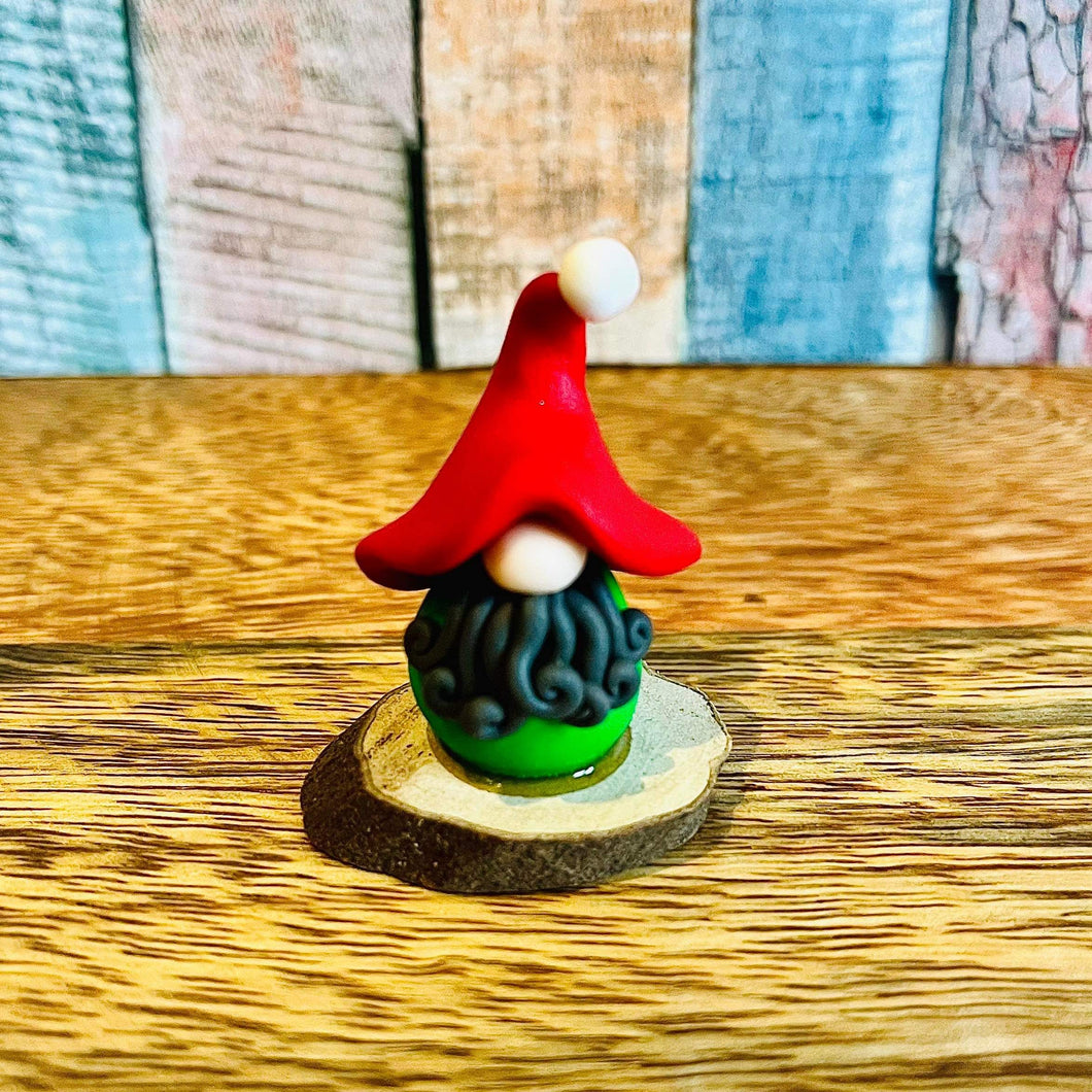 Mini polymer clay Santa Gonk