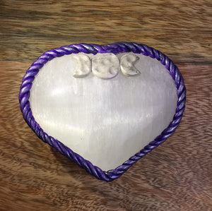 Purple Satin Spar Puff Heart