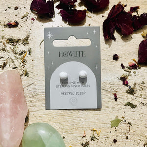 Howlite Ear Studs - Restful Sleep