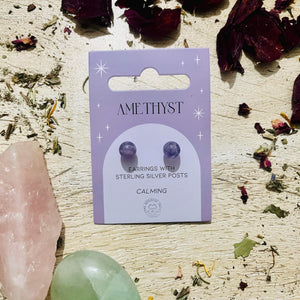 Amethyst Ear Studs - Calming