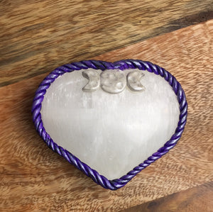 Purple Satin Spar Puff Heart