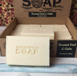 100g Coconut cool & calm coconut & lime soap slice.