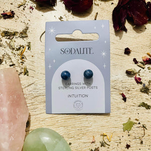 Sodalite Ear Studs - Intuition